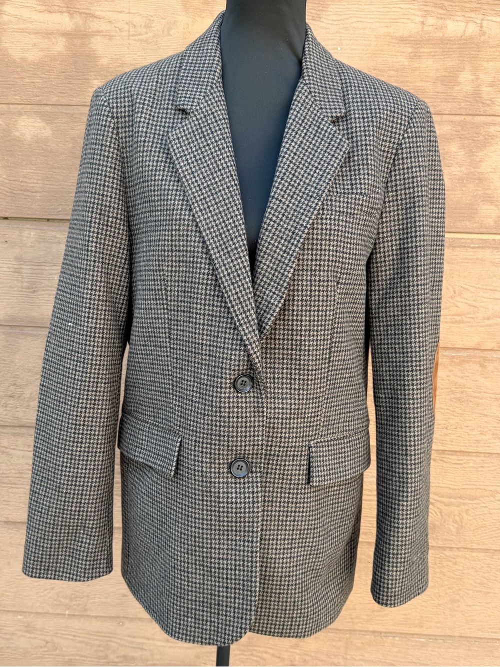 Zara women's Houndstooth Sport Coat blazer - Gray & Black